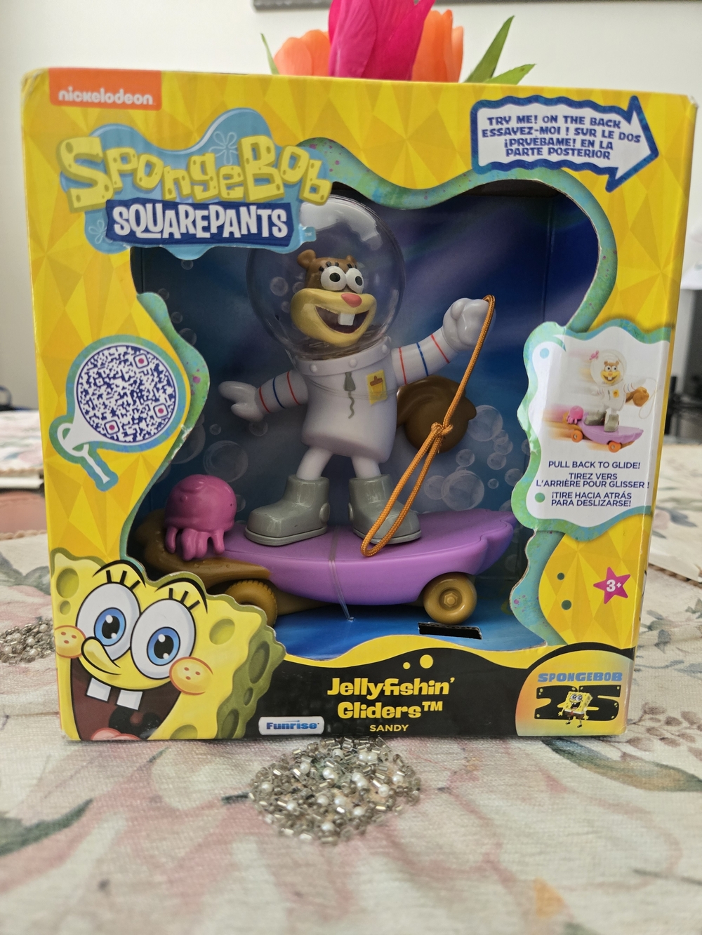 SpongeBob SquarePants Sandy Jellyfishin' Glider Toy - purple, white, brown, pink
